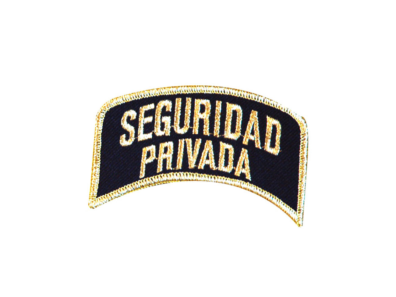 Detalle parche bordado “Seguridad Privada” alta calidad textil