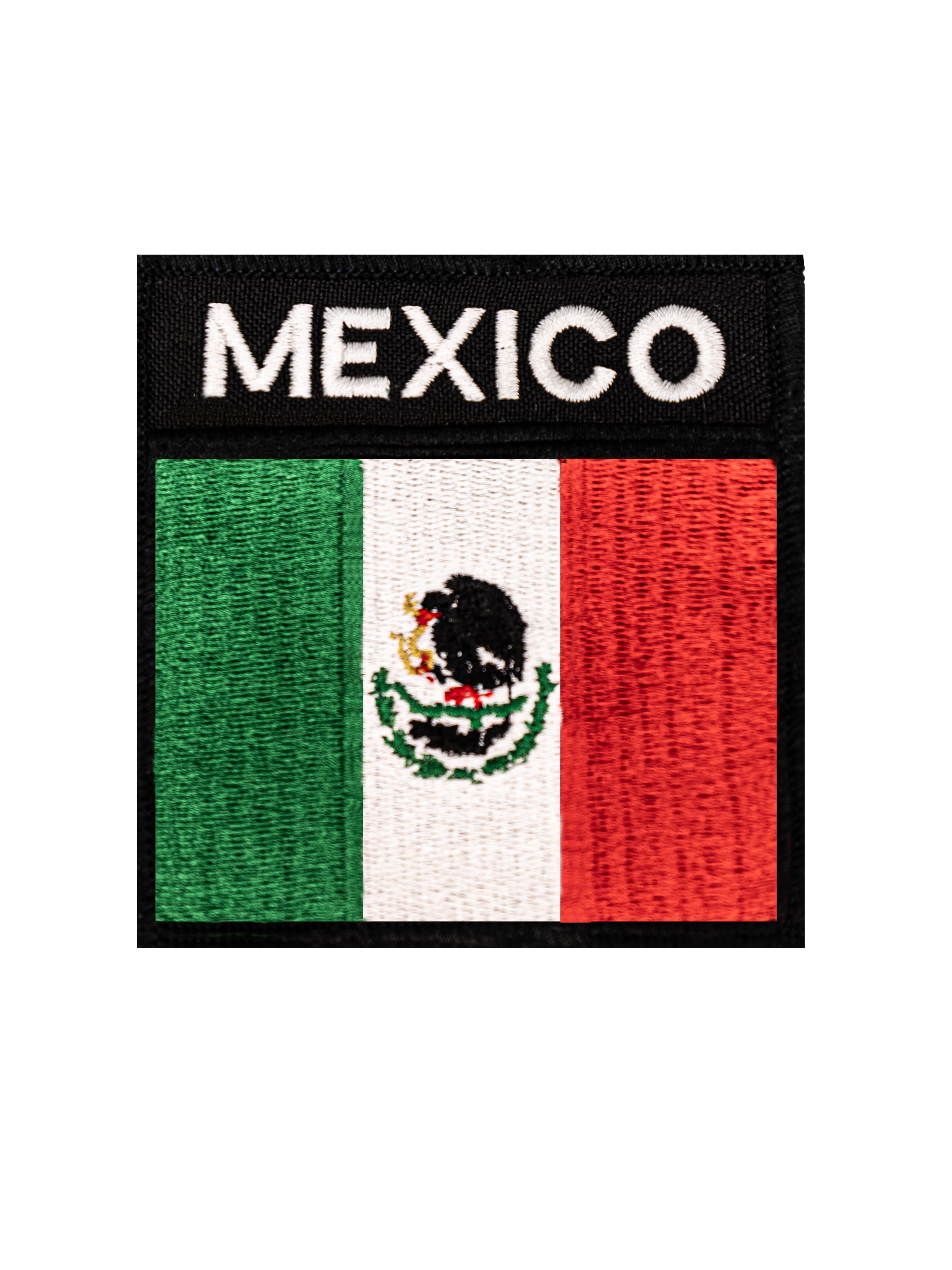 Parche bordado Bandera de México sin velcro formato cuadrado