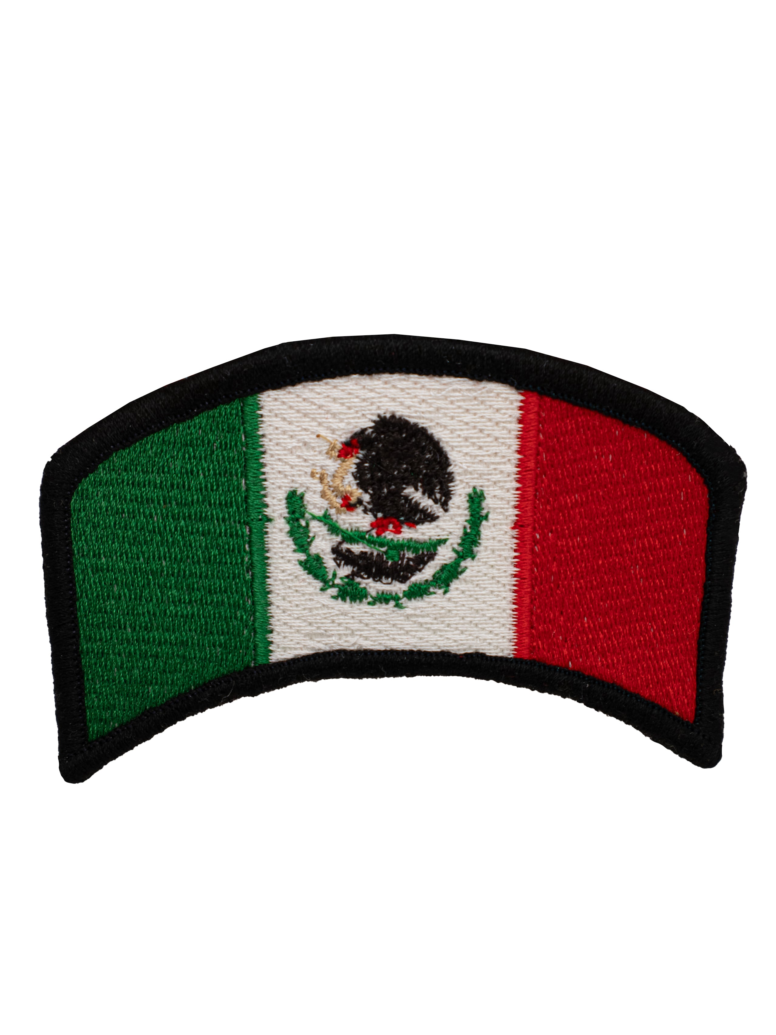 Parche tipo curva con bandera mexicana sin fijación velcro