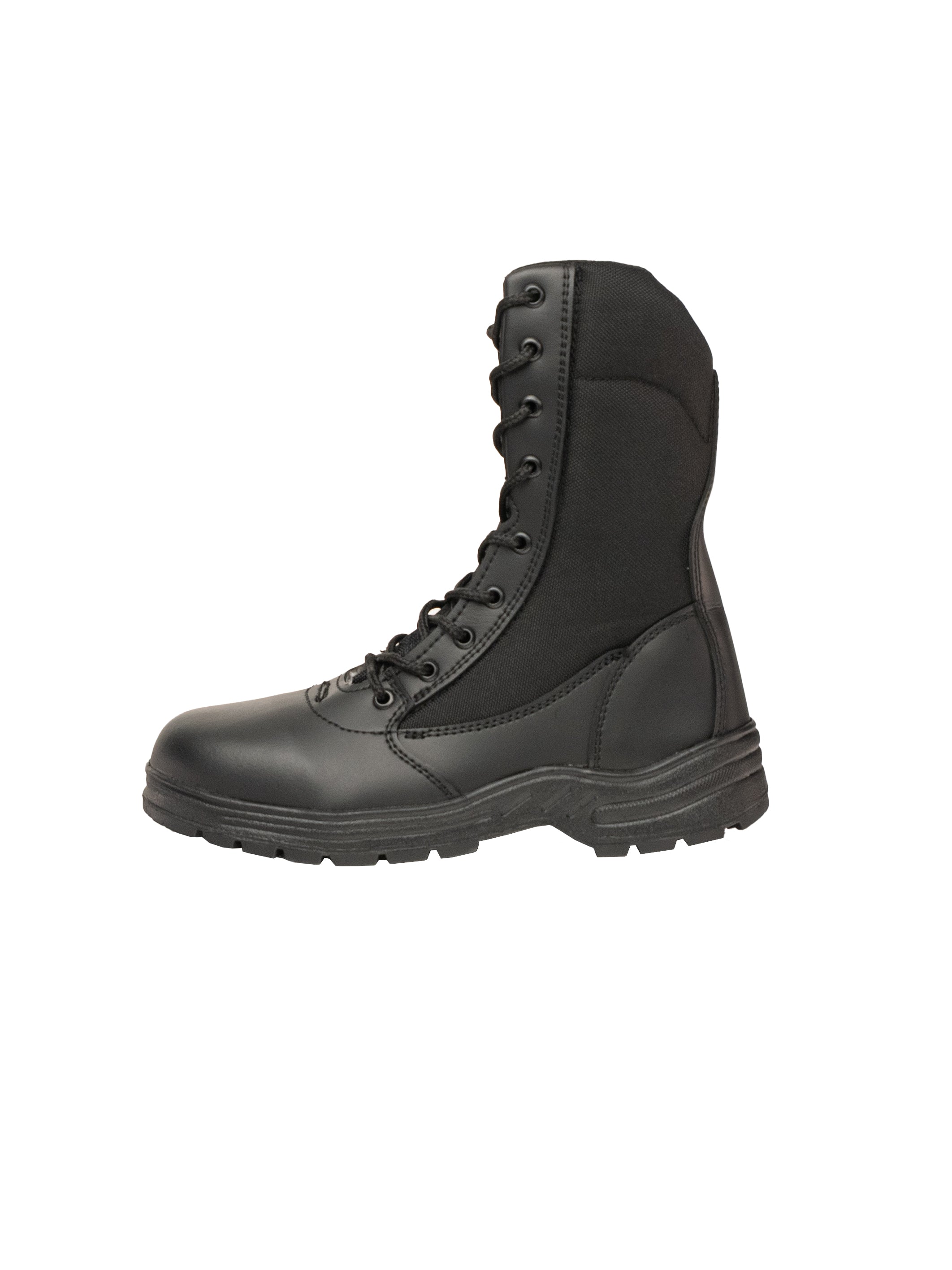 Botas negras de piel con lona, cómodas y ventiladas para climas cálidos, perfectas para seguridad privada y uso diario tactico