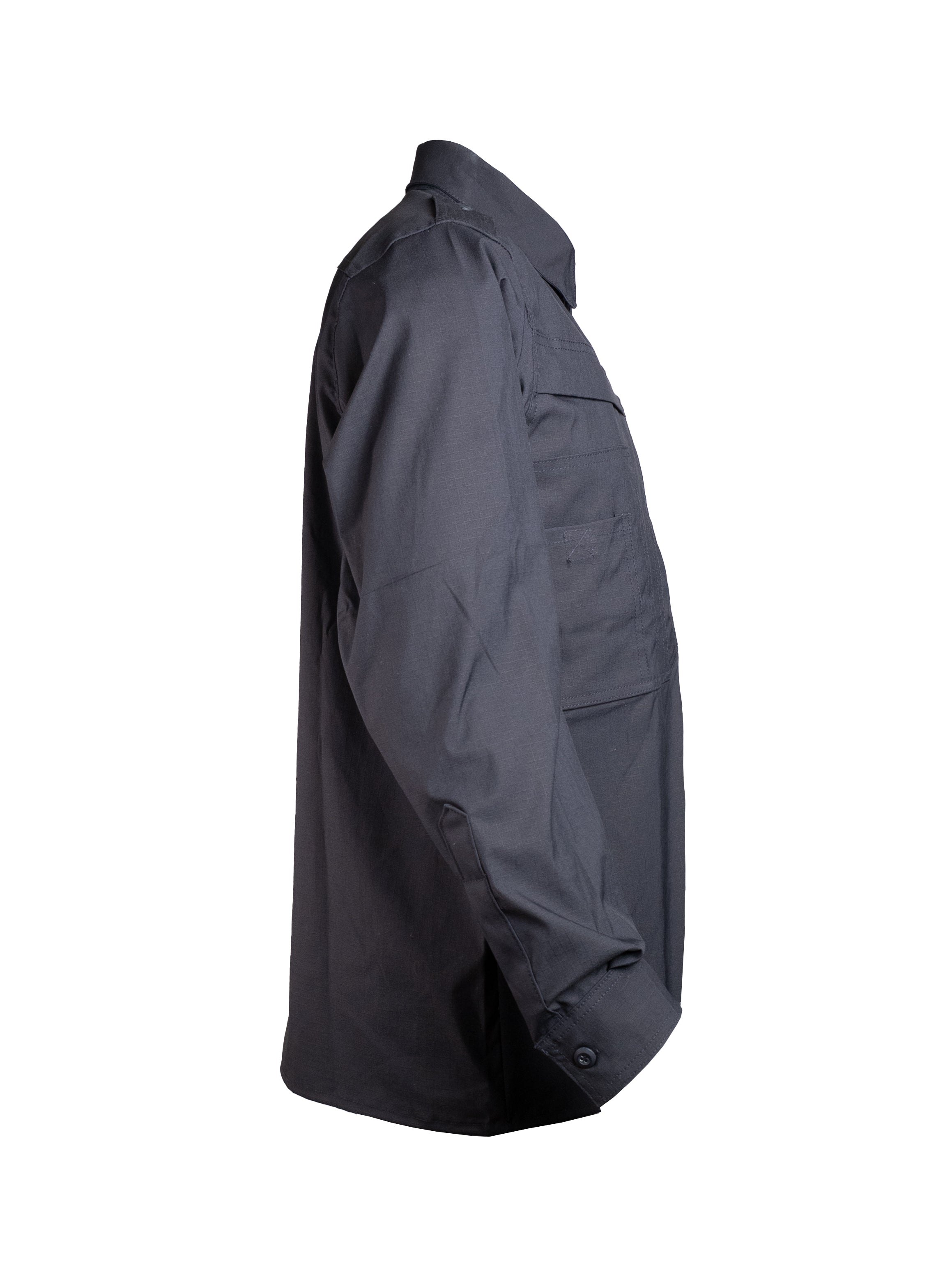 Camisola Aviador azul en micro ripstop repelente, ligera, flexible y profesional