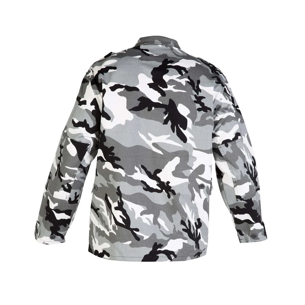 Camisola camuflaje nieve en algodón, ideal para ambientes fríos y patrullajes con discreción visual