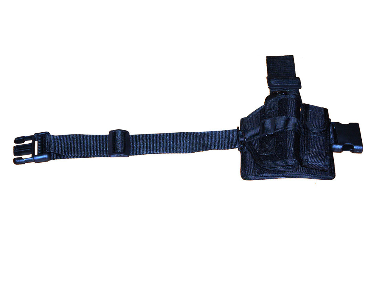 Funda piernera cuadro de lona negra para seguridad privada

