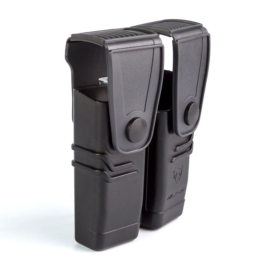 Porta Cargador Doble Con Tapa Milfort