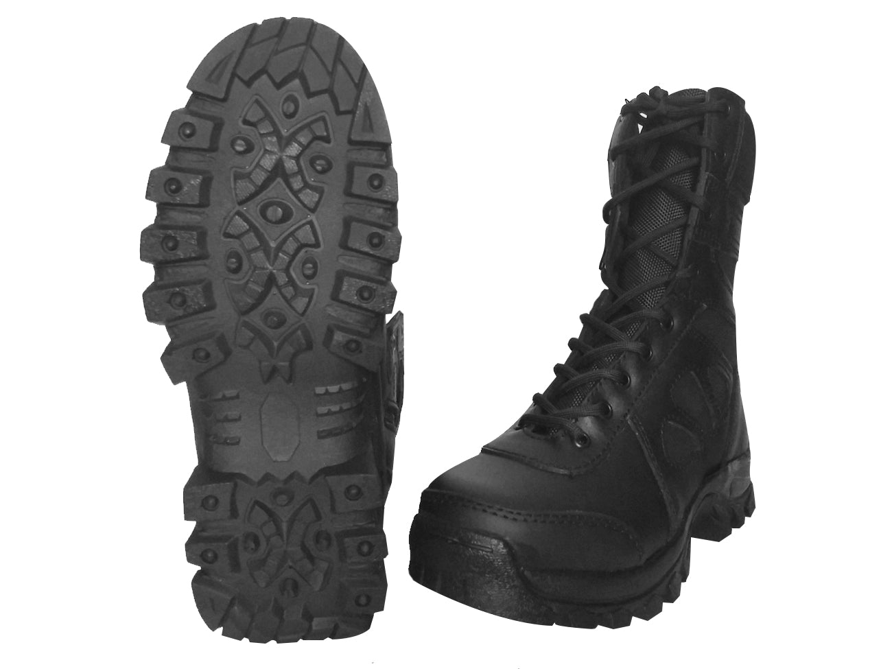 Botas tácticas negras modelo Tiger, con piel resistente y suela antiderrapante para alto rendimiento en todo terreno