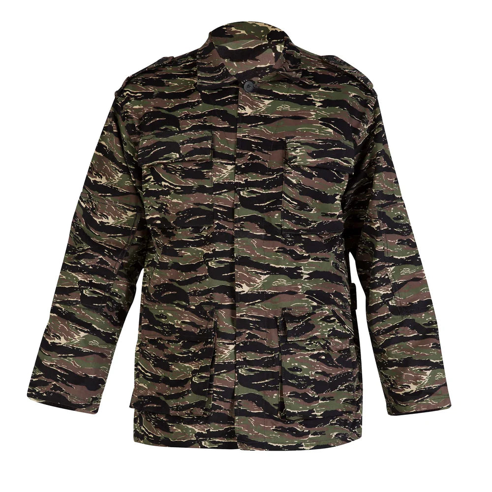 Camisola táctica camuflaje tigre verde, cómoda y duradera, ideal para fuerzas del orden y entrenamiento