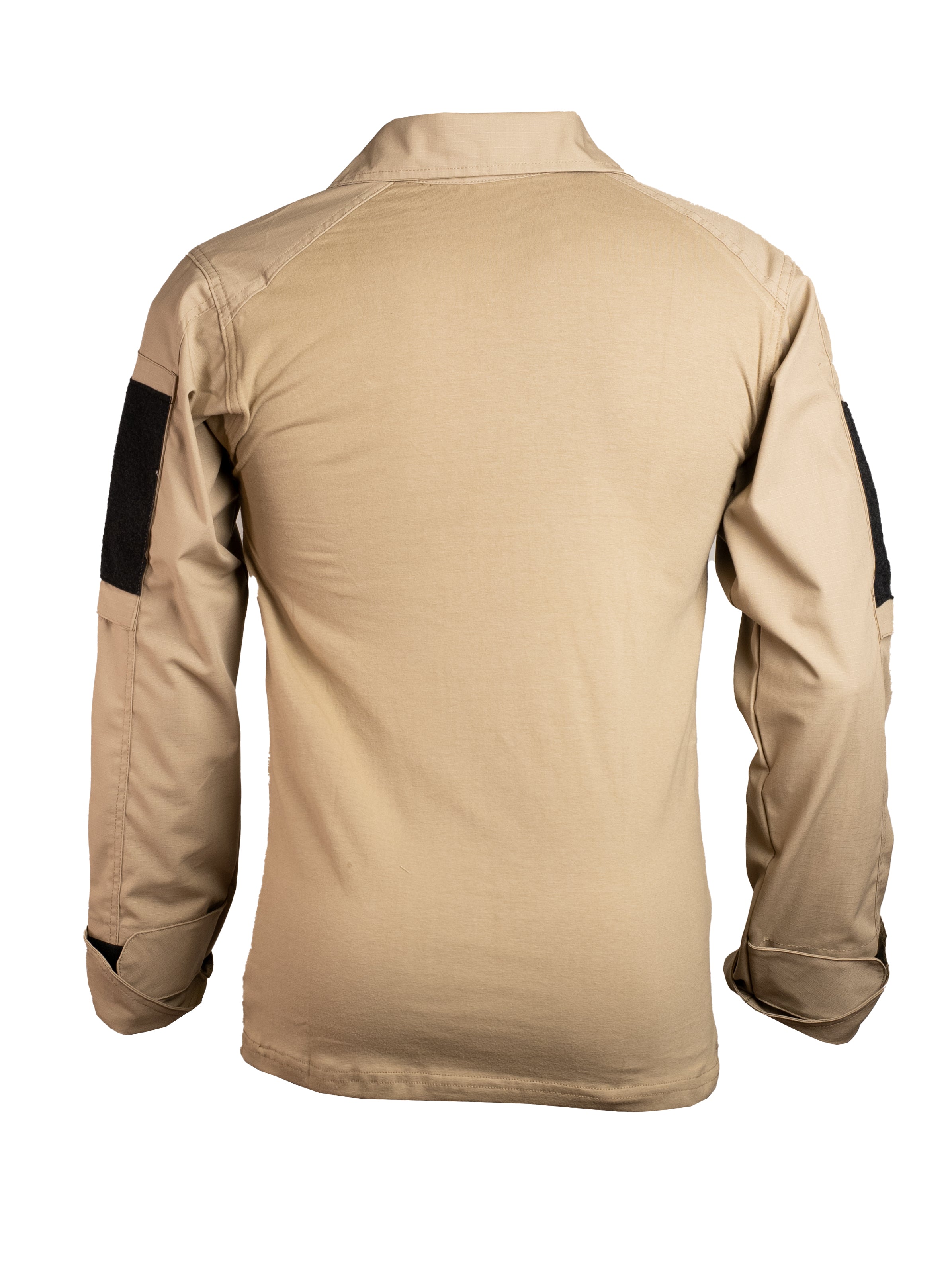 Camisola táctica ligera color kaki con refuerzo Ripstop, fresca y resistente para climas cálidos y uso operativo
