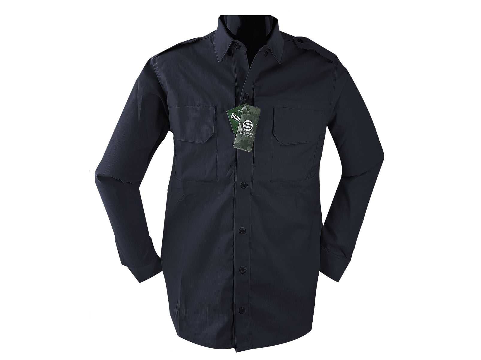 Camisola azul medianoche en micro ripstop con elastano y tratamiento repelente, ideal para uso rudo