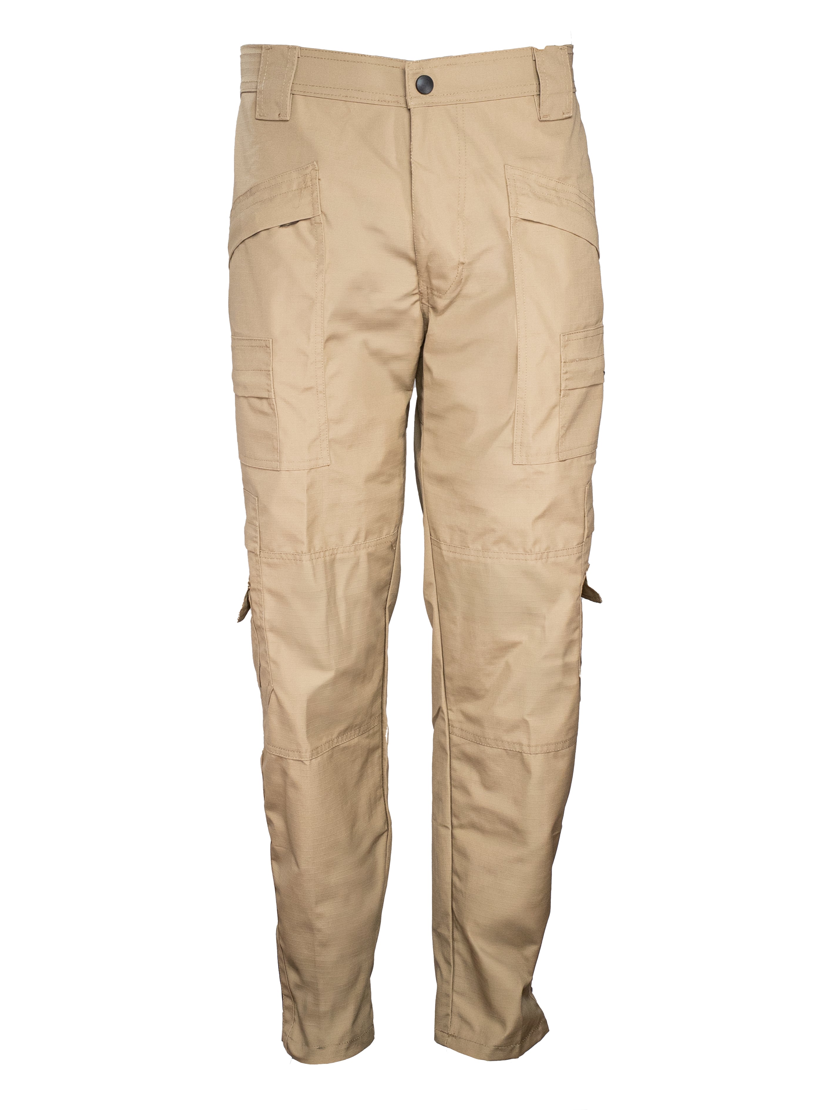 Pantalón táctico Aviador color kaki en micro ripstop repelente, diseño profesional