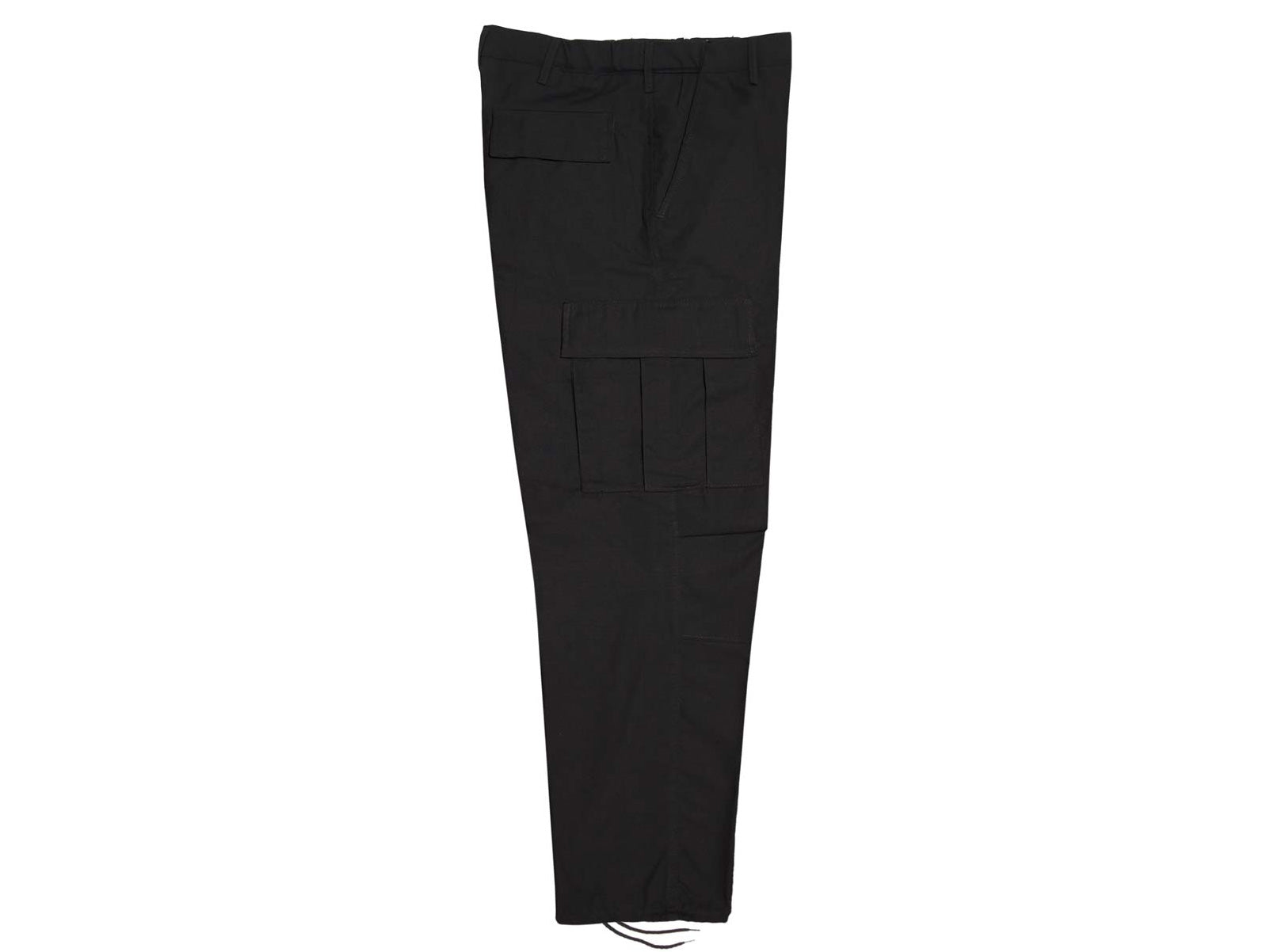 Pantalón Comando Ripstop Supremo color negro, confeccionado en tela táctica resistente de poliéster y algodón
