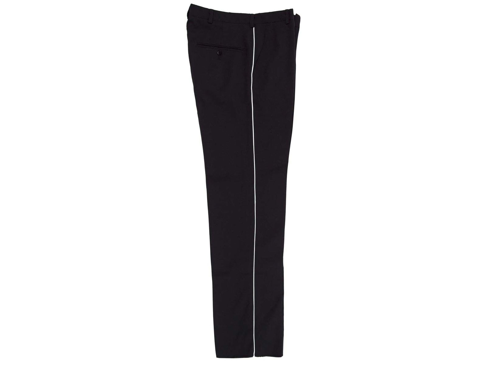 Pantalón Tampa negro con piola blanca, funcionalidad operativa con acento visual para unidades especiales